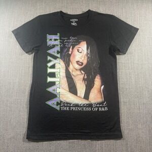 Aaliyah Shirt Womens Small Black Rock The Boat Princess R&B Graphic Tee Music